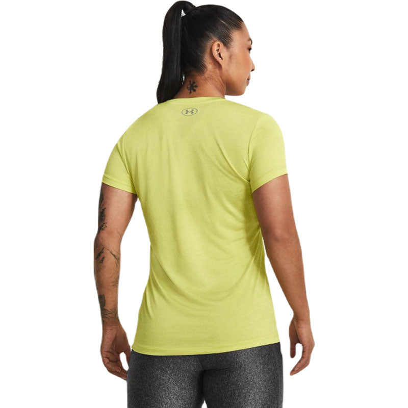 Under Armour Women's Lime Yellow/White/Metallic Silver UA Tech Twist V-Neck