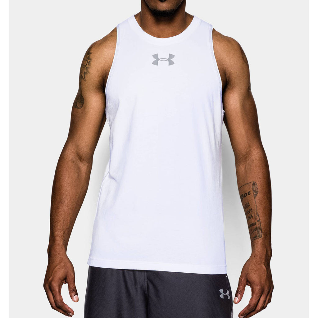 Under Armour Men's White Charged Cotton Tank