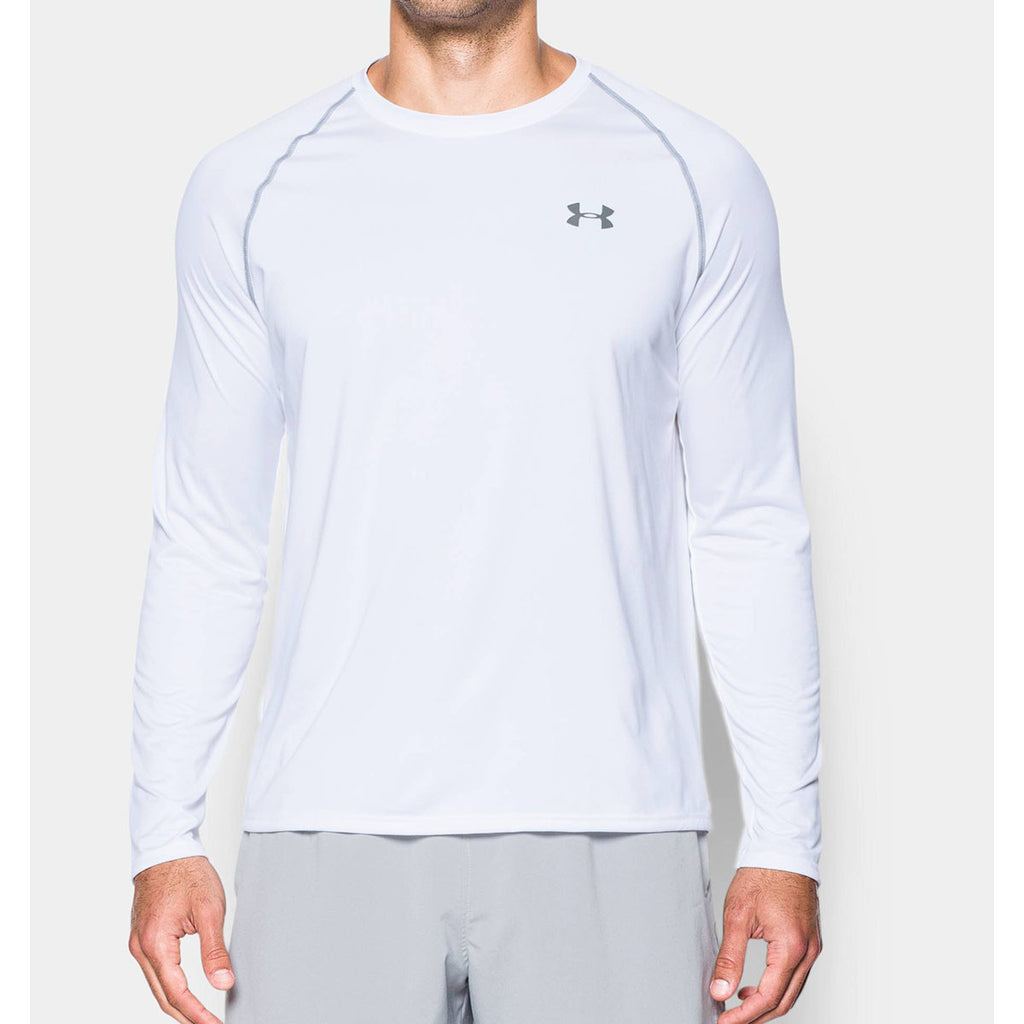 Under Armour Men's White UA Tech L/S T-Shirt