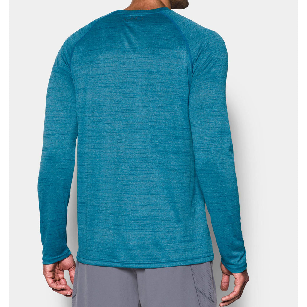 Under Armour Men's Bayou Blue UA Tech Patterned Long Sleeve T-Shirt