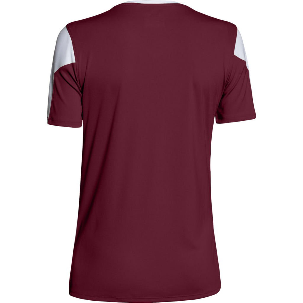 Under Armour Women's Maroon Maqunia Jersey Short Sleeve