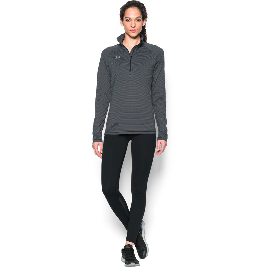 Under Armour Women's Black Steel Stripe Tech 1/4 Zip