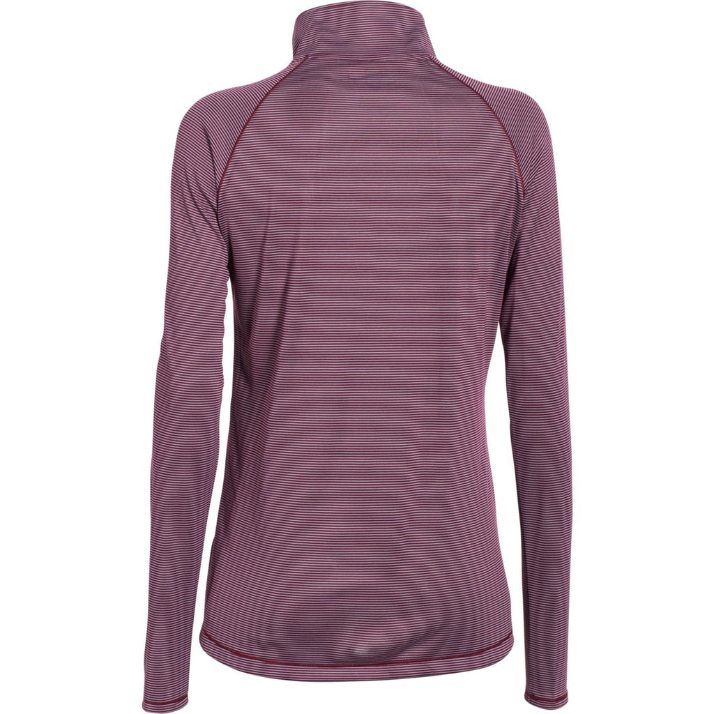 Under Armour Women's Maroon Steel Stripe Tech 1/4 Zip