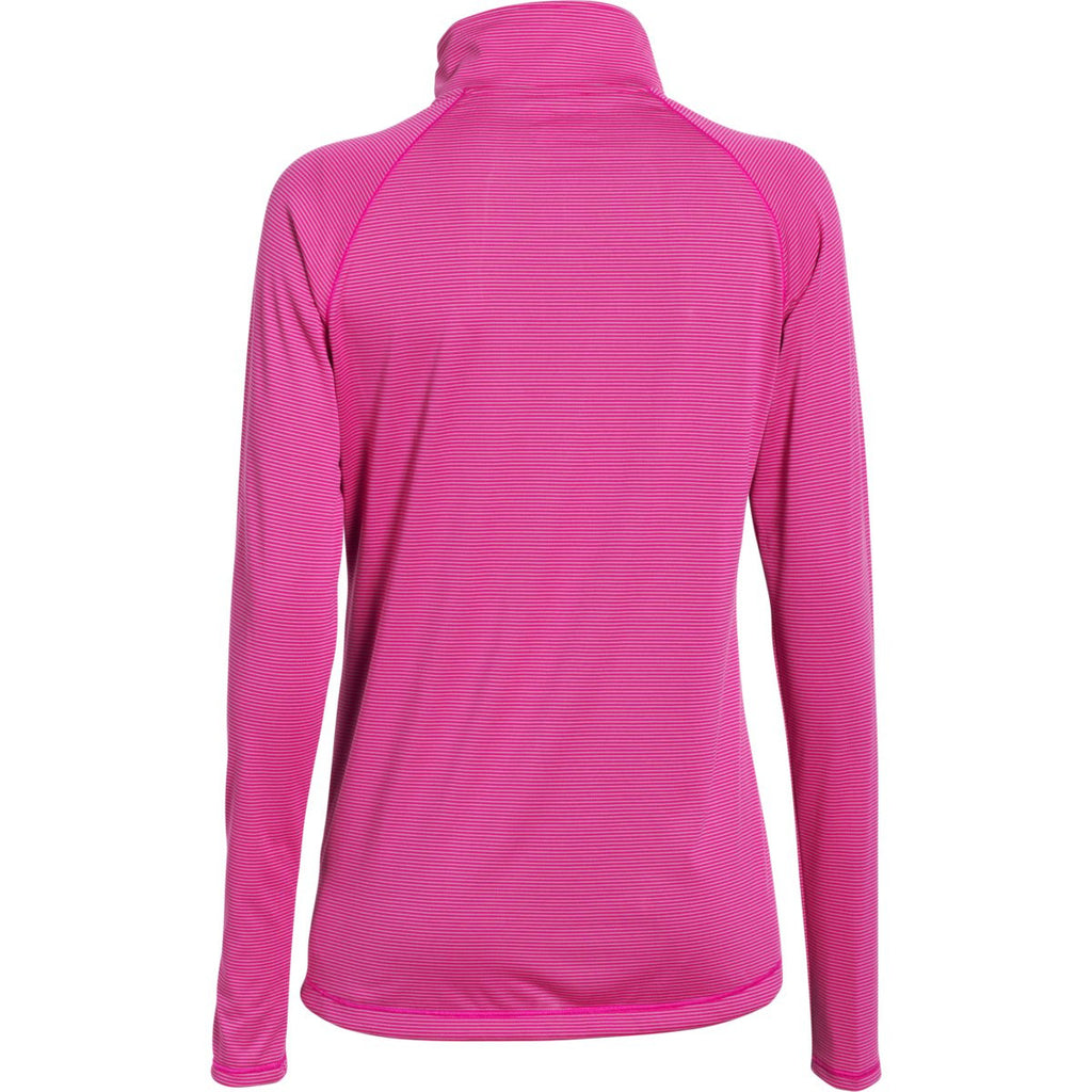 Under Armour Women's Tropic Pink Steel Stripe Tech 1/4 Zip