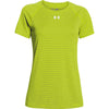 Under Armour Women's High-Vis Yellow UA Stripe Tech Locker Short Sleeve Tee