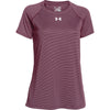 Under Armour Women's Maroon UA Stripe Tech Locker Short Sleeve Tee