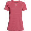 Under Armour Women's Phantom Grey / Pink Shock UA Stripe Tech Locker Short Sleeve Tee