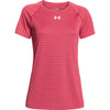 Under Armour Women's Red UA Stripe Tech Locker Short Sleeve Tee