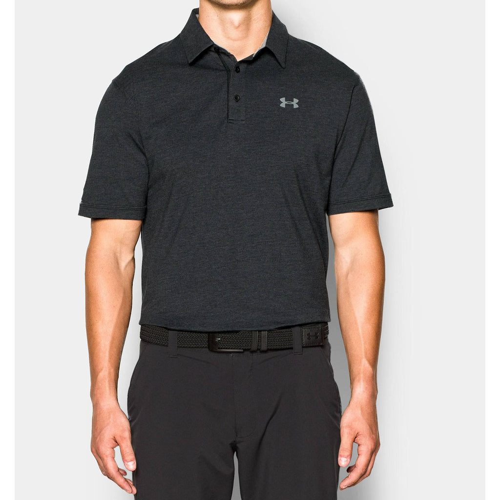 Under Armour Men's Black Charged Cotton Scramble Polo