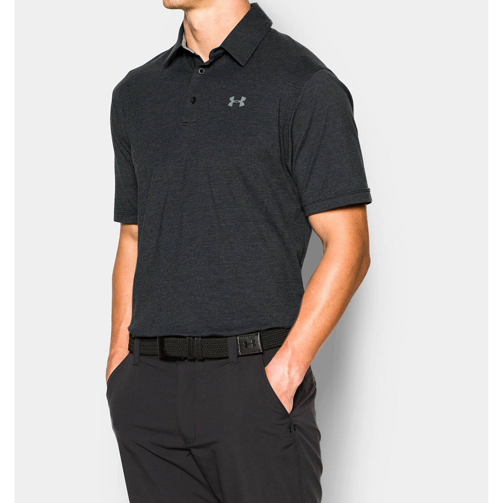 Under Armour Men's Black Charged Cotton Scramble Polo