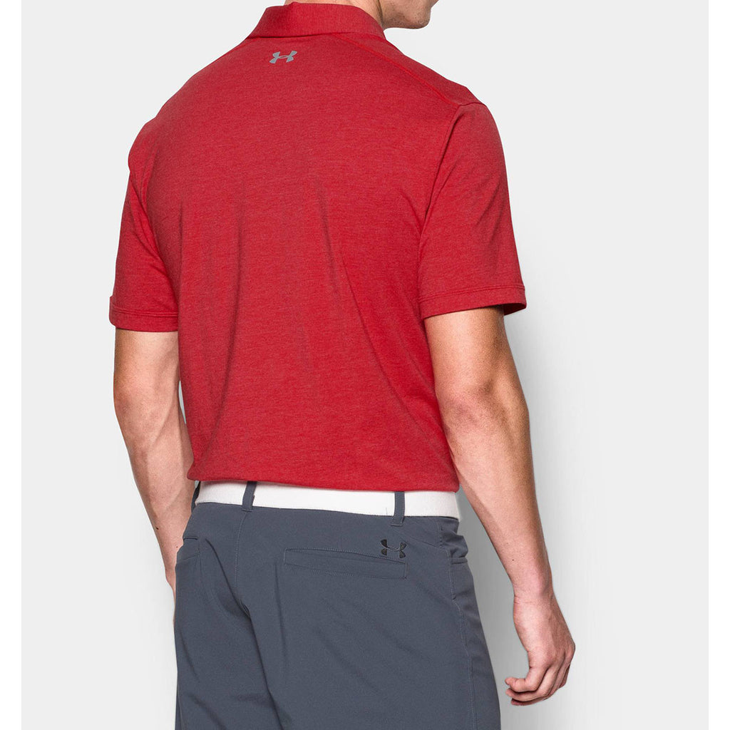 Under Armour Men's Red Charged Cotton Scramble Polo