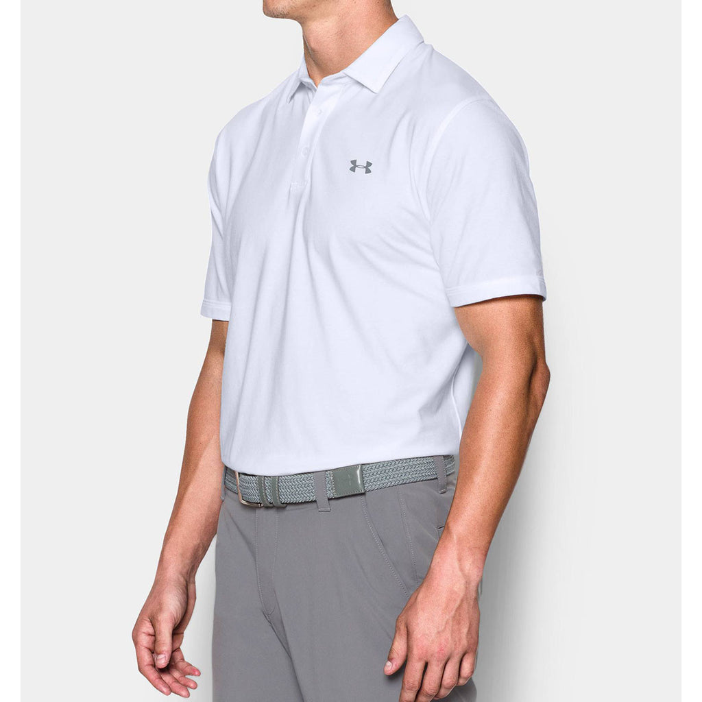 Under Armour Men's White Charged Cotton Scramble Polo