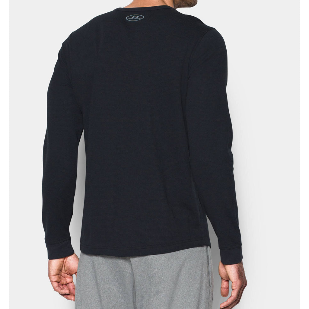 Under Armour Men's Black/Stealth Grey UA Waffle long Sleeve Crew