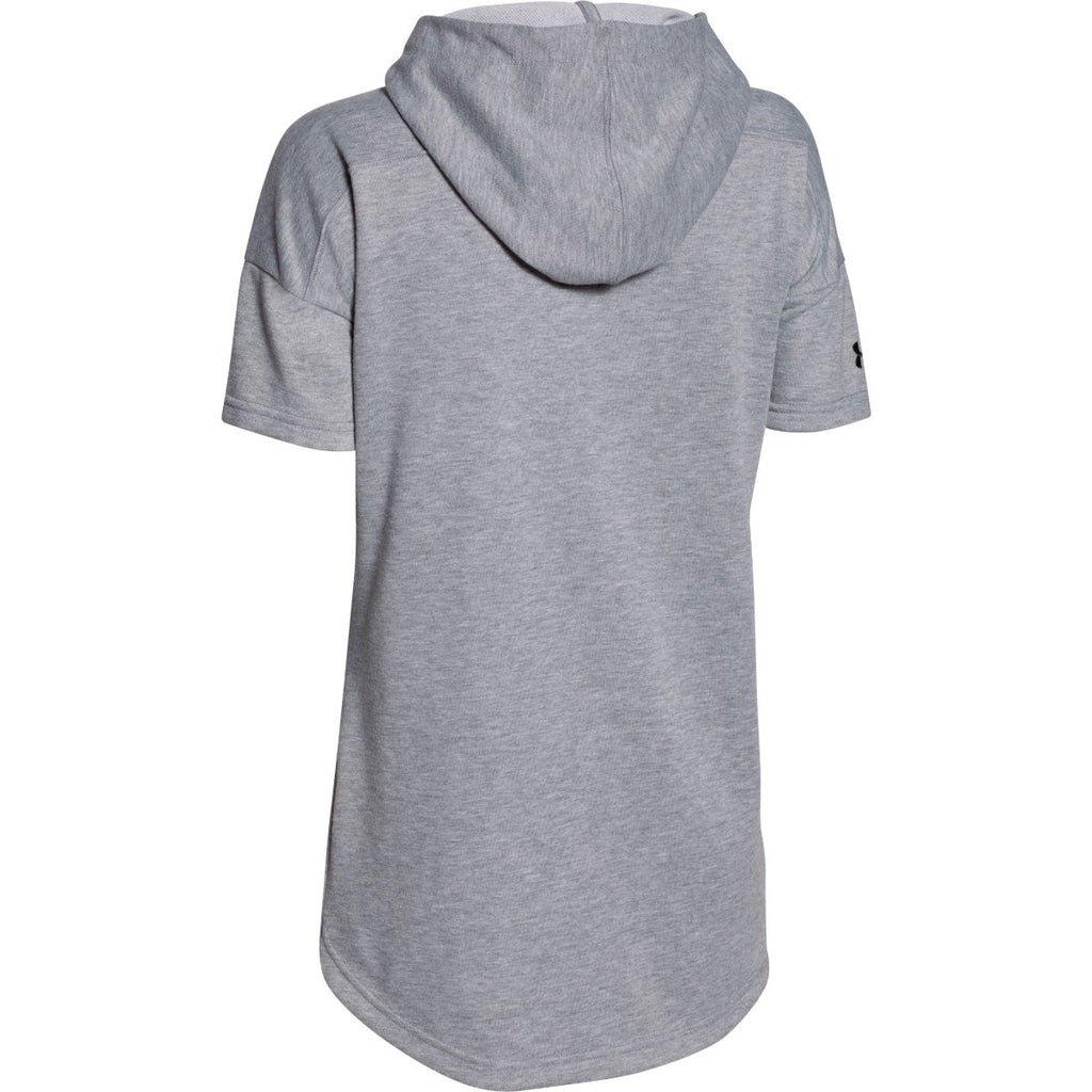 Under Armour Women's True Grey Heather Championship Knit Short Sleeve Hoody