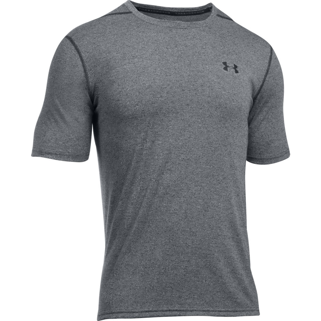 Under Armour Men's Charcoal UA Threadborne Short Sleeve Shirt