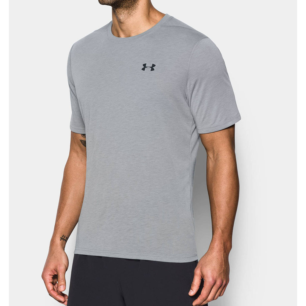 Under Armour Men's Light Grey UA Threadborne Short Sleeve Shirt