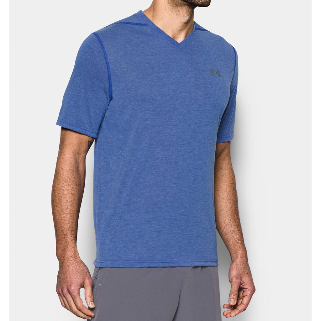 Under Armour Men's Royal UA Threadborne V-Neck Short Sleeve