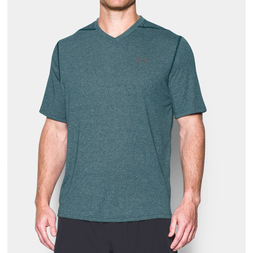 Under Armour Men's Arden Green UA Threadborne V-Neck Short Sleeve