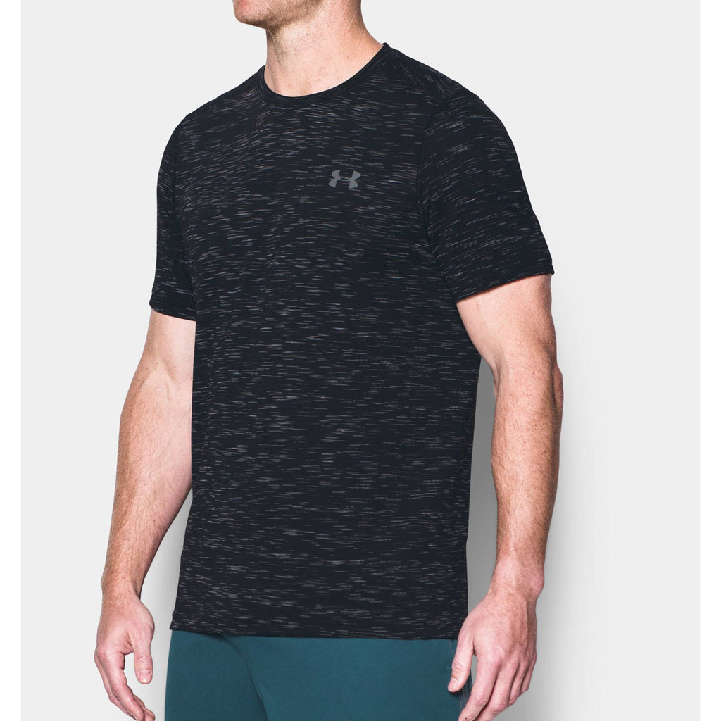 Under Armour Men's Black Heather UA Threadborne Seamless Short Sleeve