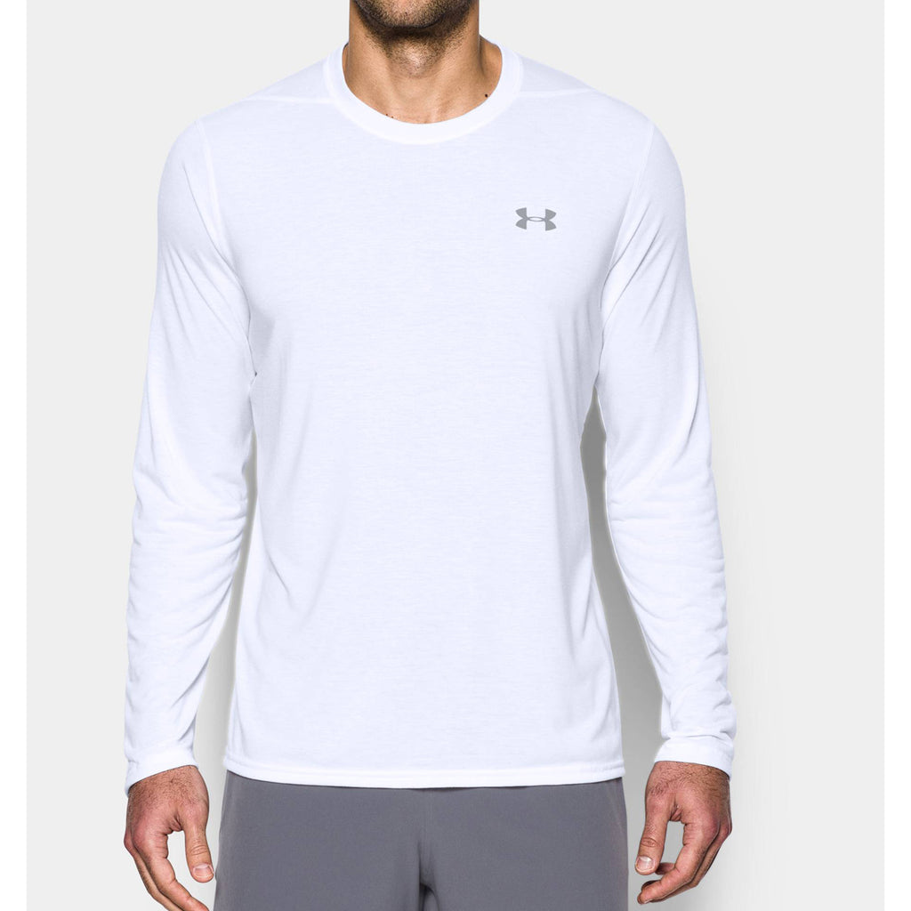 Under Armour Men's White UA Threadborne Long Sleeve