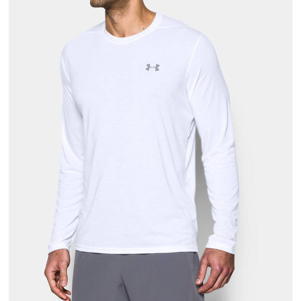 Under Armour Men's White UA Threadborne Long Sleeve