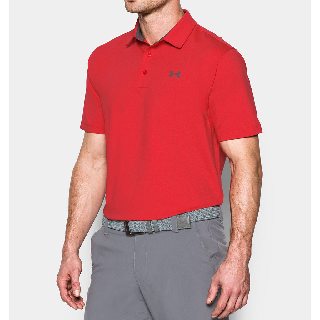 Under Armour Men's Red Playoff Polo Vented