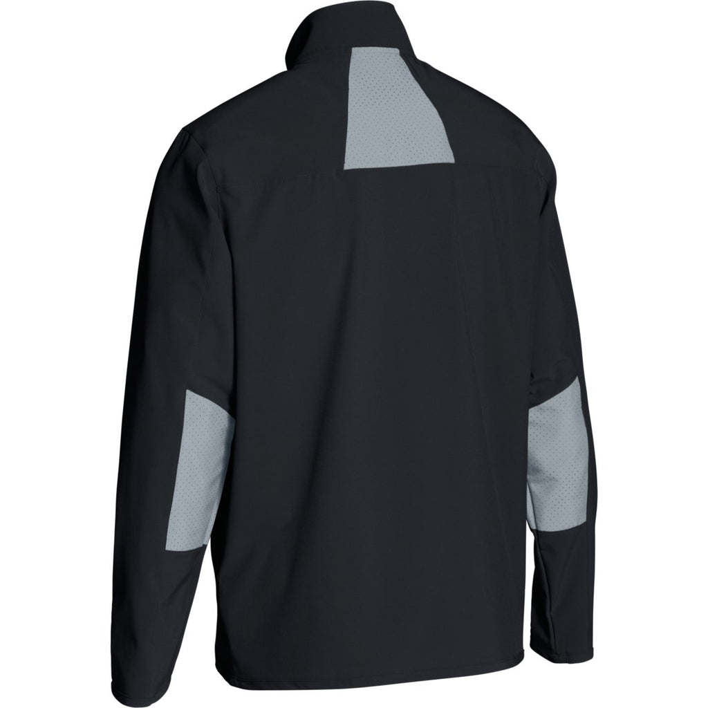 Under Armour Men's Black/Steel Squad Woven Warm-Up Jacket