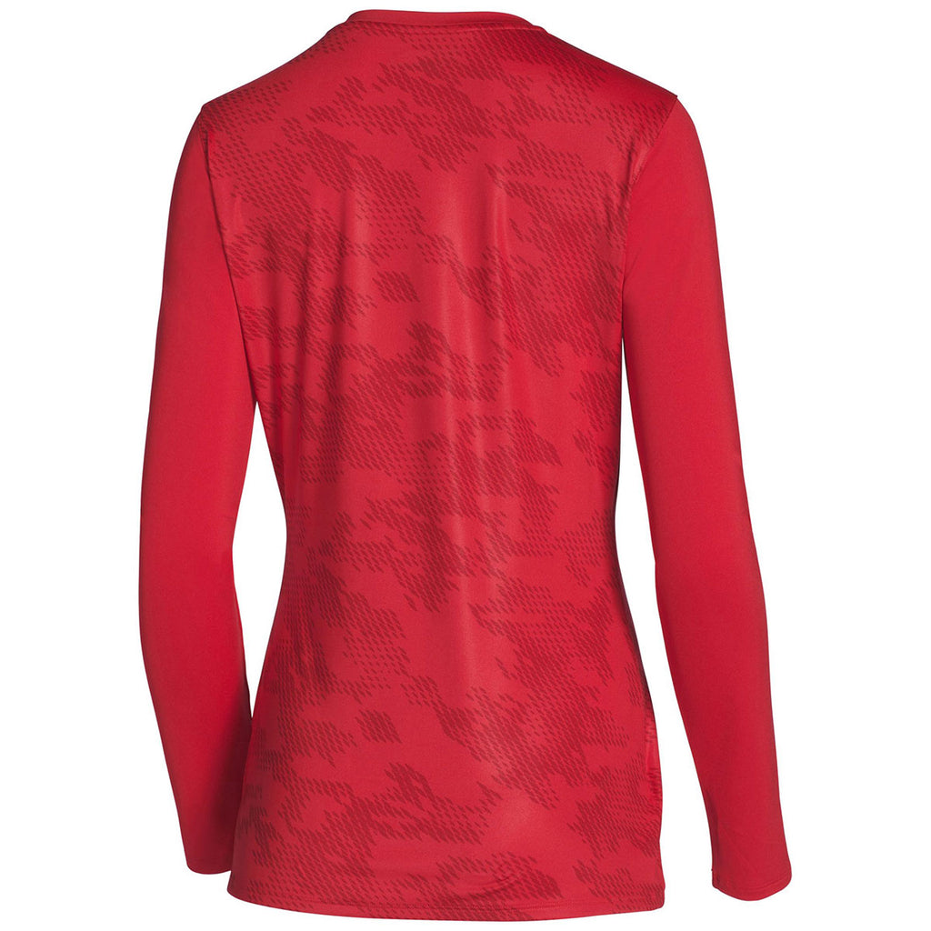 Under Armour Women's Red Ultimate Spike Print Long Sleeve Jersey