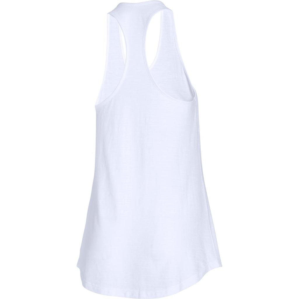 Under Armour Women's White/True Grey Heather Stadium Tank