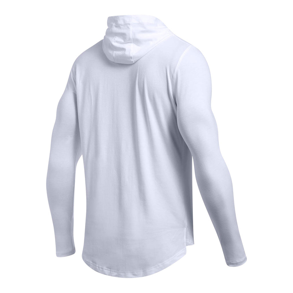 Under Armour Men's White Baseline Long Sleeve Hooded Tee