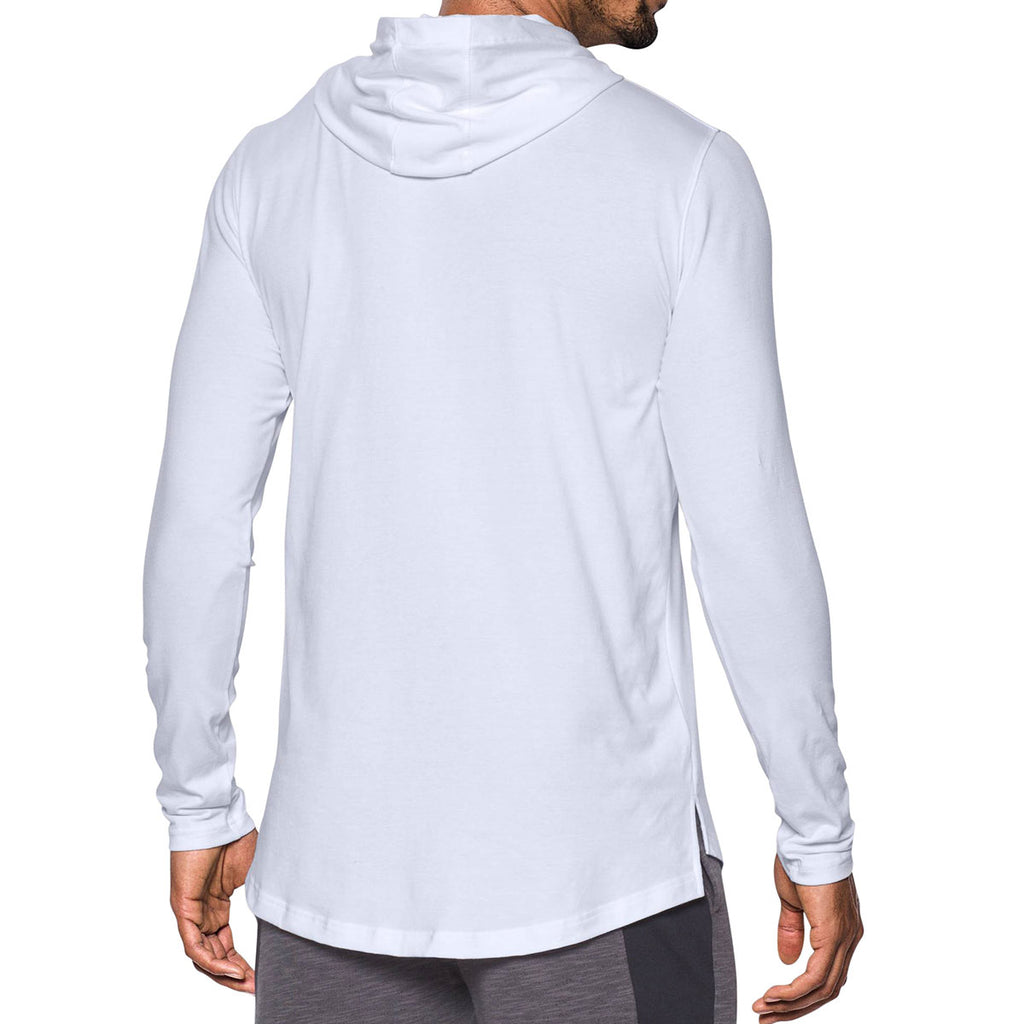 Under Armour Men's White Baseline Long Sleeve Hooded Tee