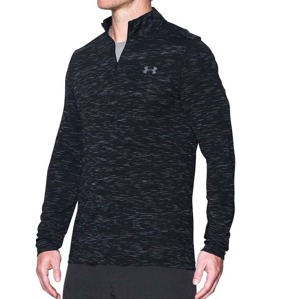 Under Armour Men's Black Heather Threadborne Seamless 1/4 Zip