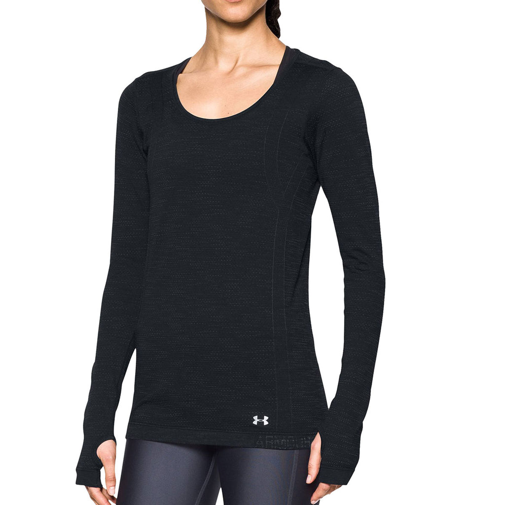 Under Armour Women's Black Threadborne Long Sleeve T-Shirt