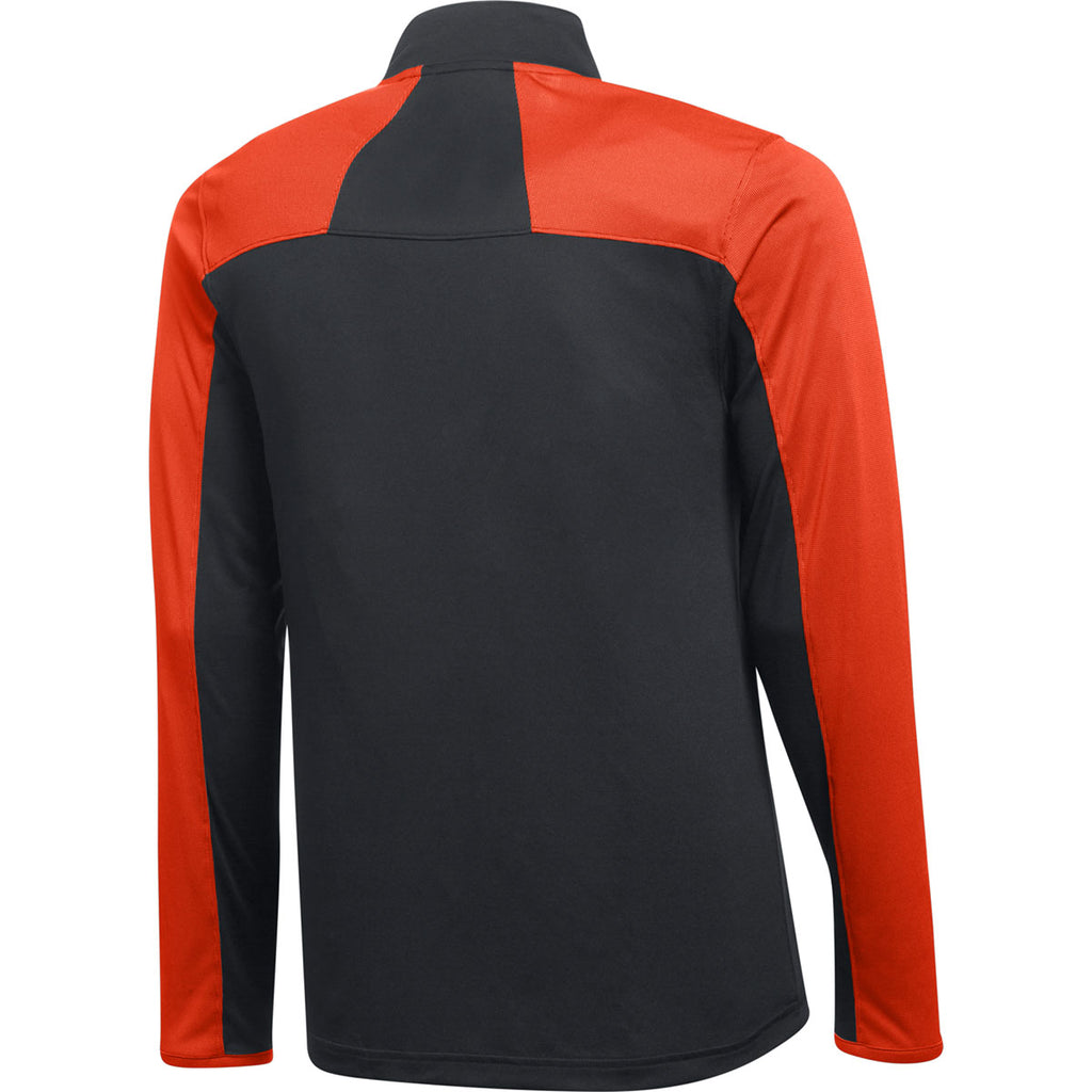 Under Armour Men's Black/Dark Orange Novelty Locker Quarter Zip