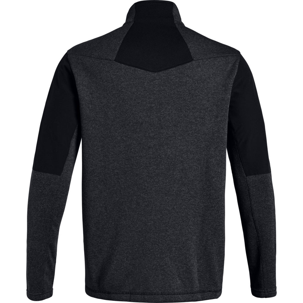 Under Armour Men's Black Light Heather Peak Performance Fleece Full Zip