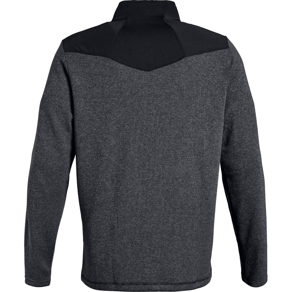 Under Armour Men's Black Light Heather Peak Performance Fleece Quarter Zip