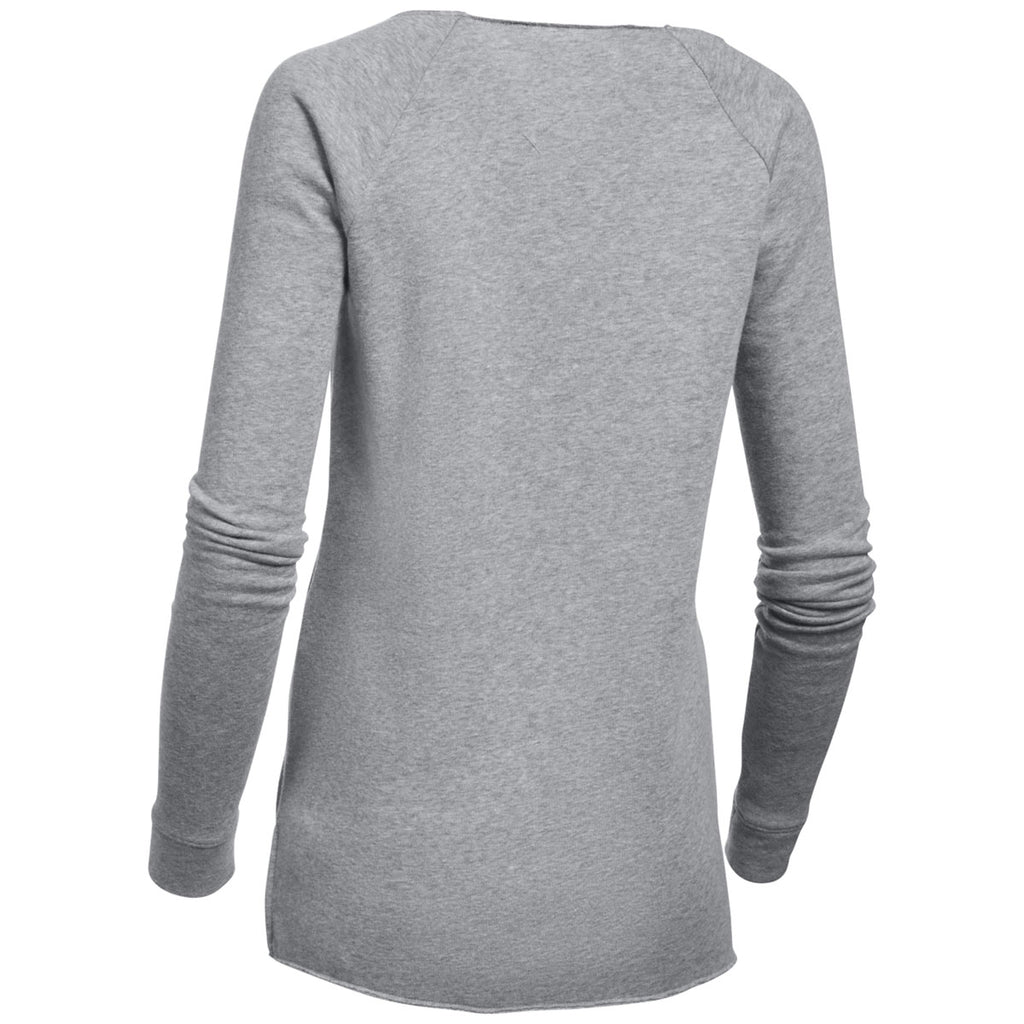 Under Armour Women's True Grey Heather Hustle Fleece Crew