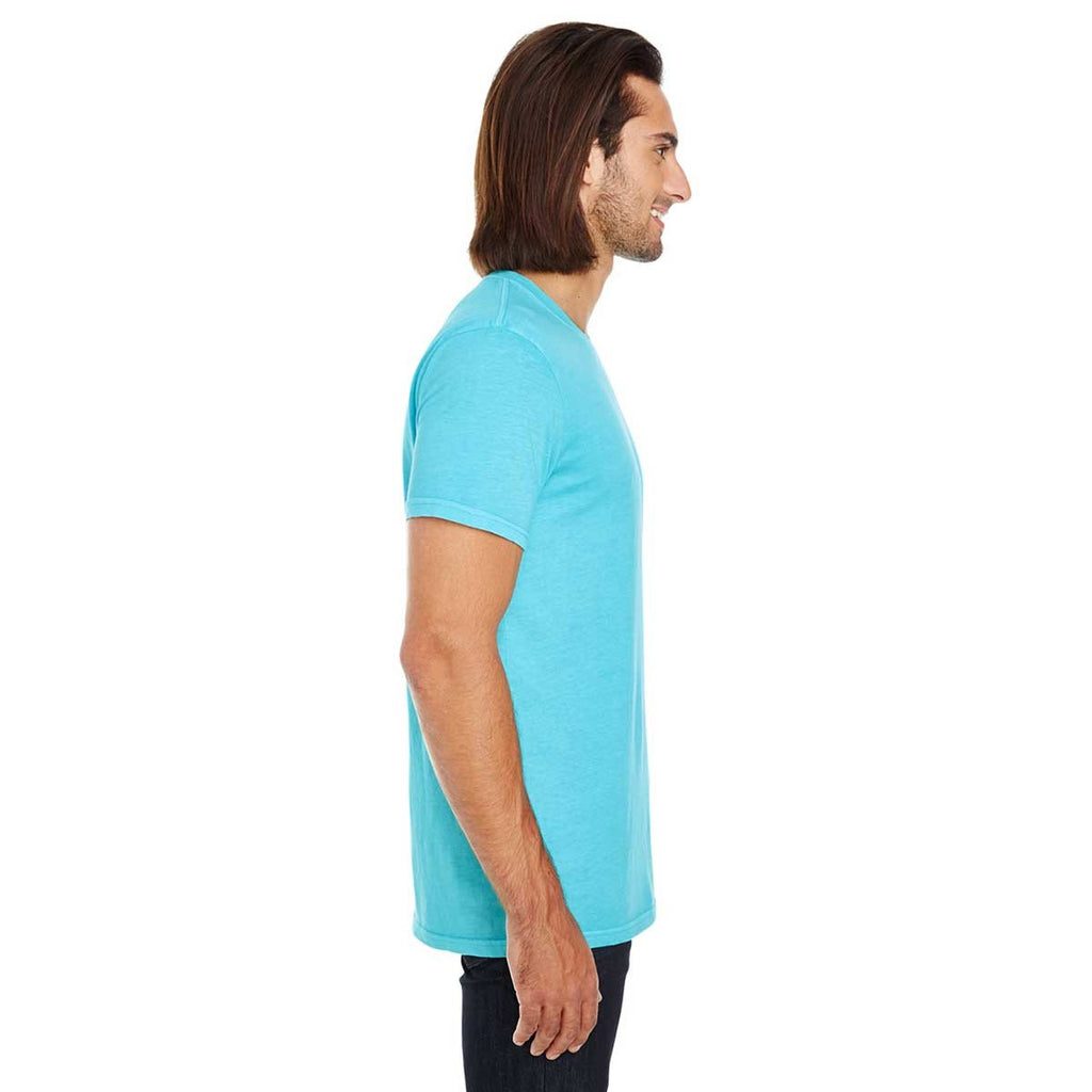 Threadfast Unisex Lagoon Blue Pigment Dye Short-Sleeve T-Shirt