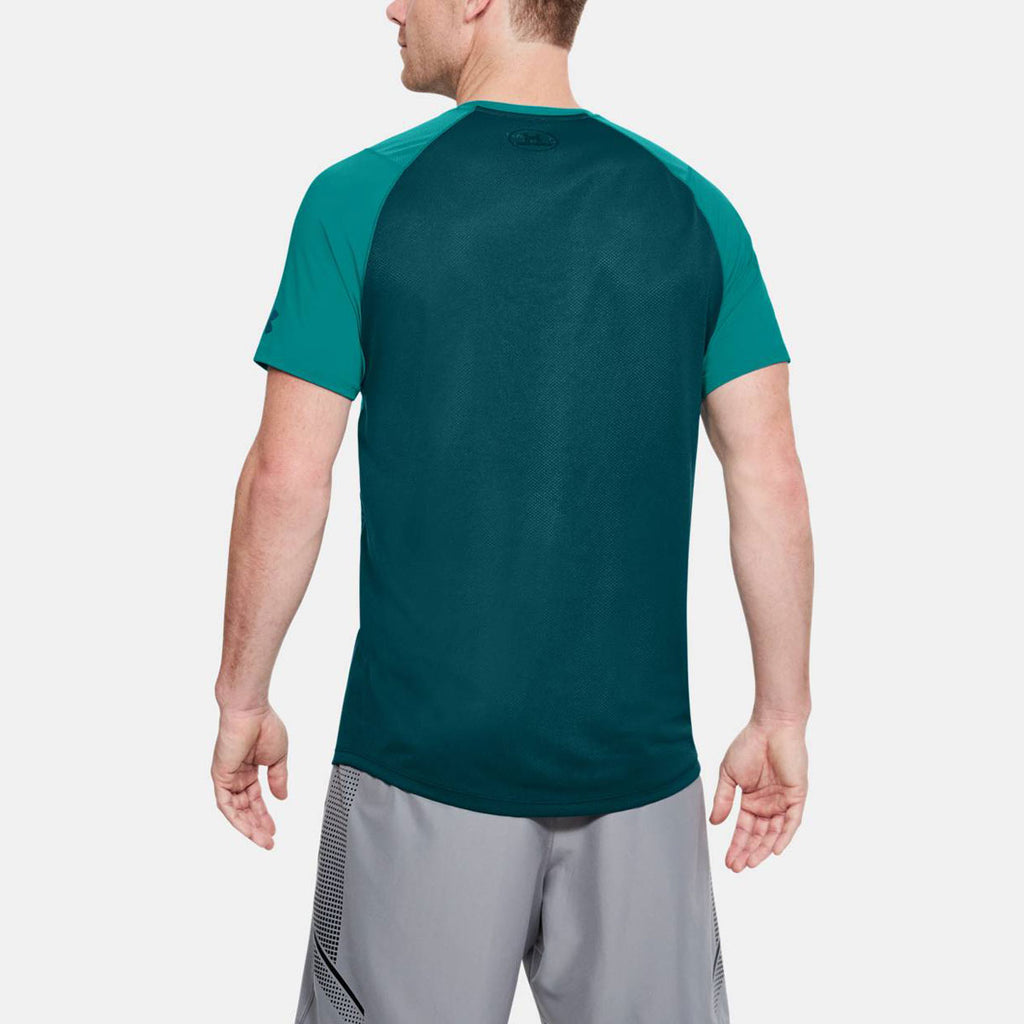 Under Armour Men's Swallowtail Tourmaline Teal MK1 Dash Fade Short Sleeve T Shirt