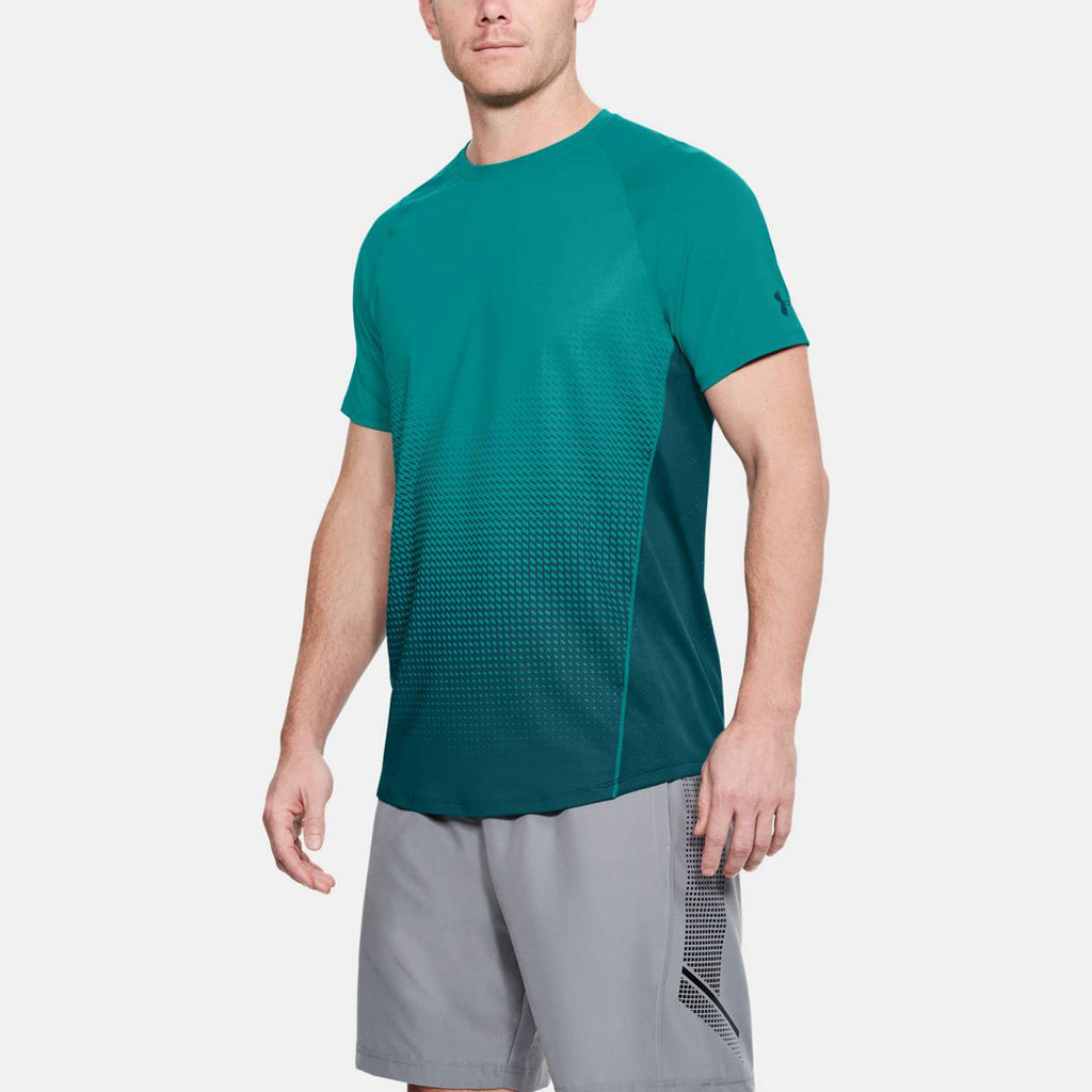 Under Armour Men's Swallowtail Tourmaline Teal MK1 Dash Fade Short Sleeve T Shirt