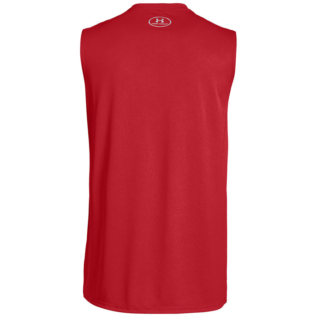 Under Armour Men's Red Sleeveless Locker Tee