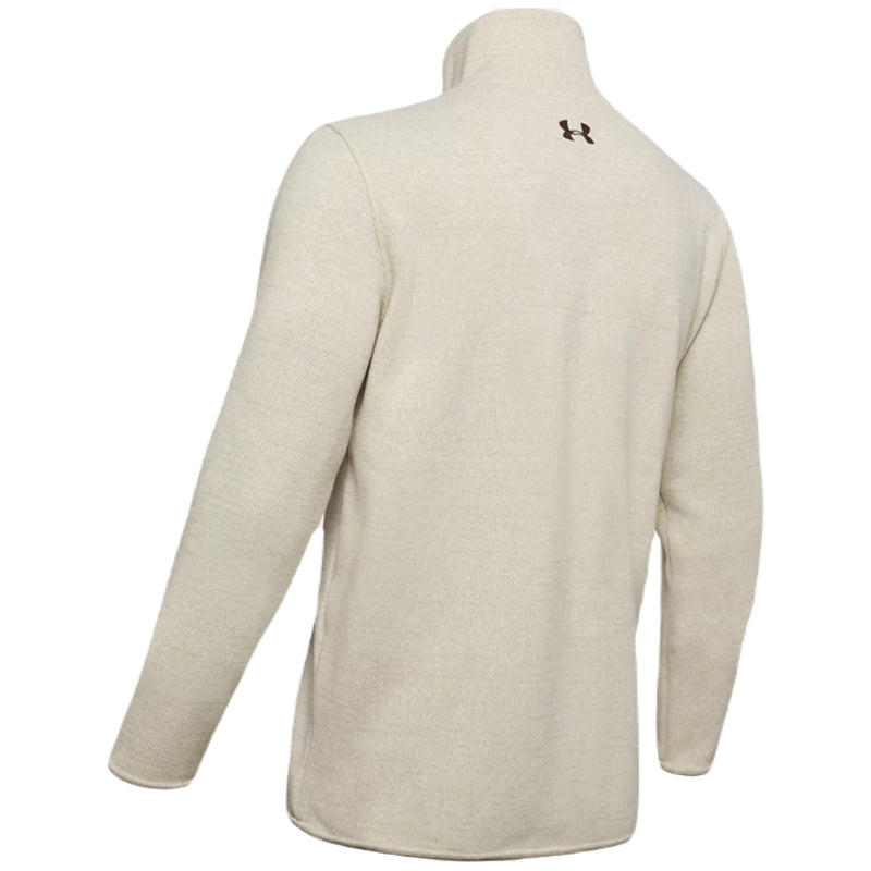 Under Armour Men's Khaki Base Fade Heather Henley Long Sleeve