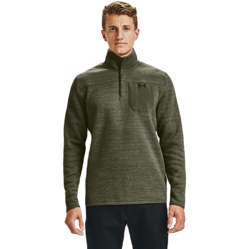 Under Armour Men's Marine OD Green Henley Long Sleeve