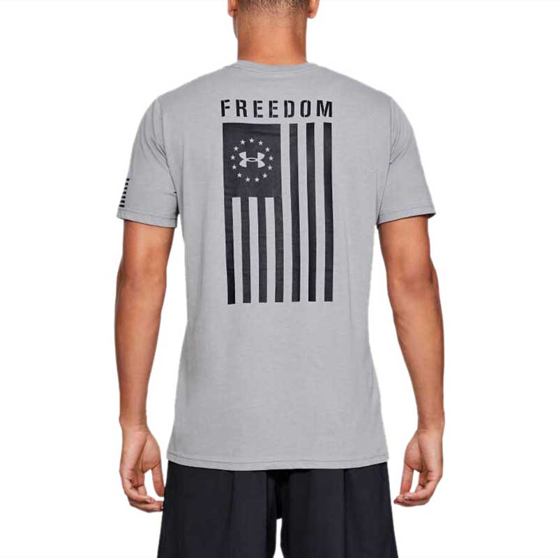 Under Armour Men's Steel Medium Heather Freedom Flag Tee