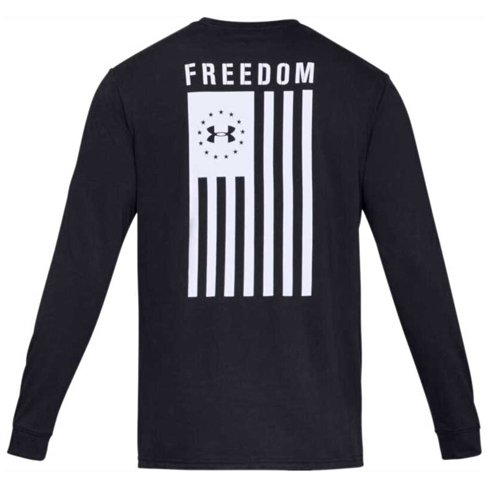 Under Armour Men's Black Freedom Flag Long Sleeve Tee