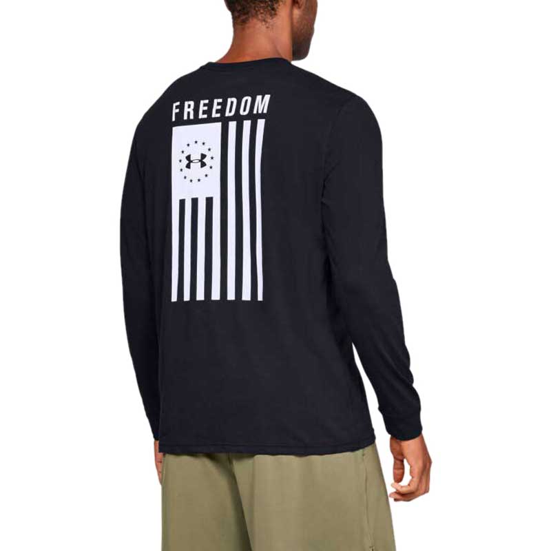 Under Armour Men's Black Freedom Flag Long Sleeve Tee