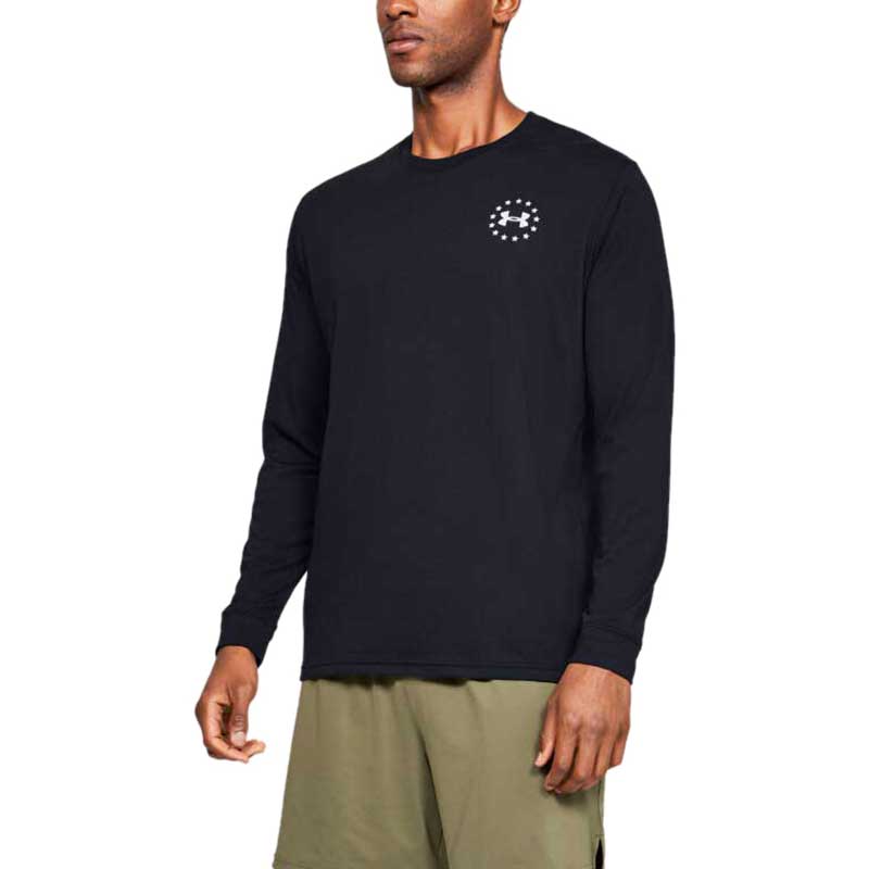 Under Armour Men's Black Freedom Flag Long Sleeve Tee