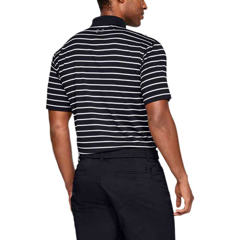 Under Armour Men's Black Performance Polo 2.0 Divot Stripe