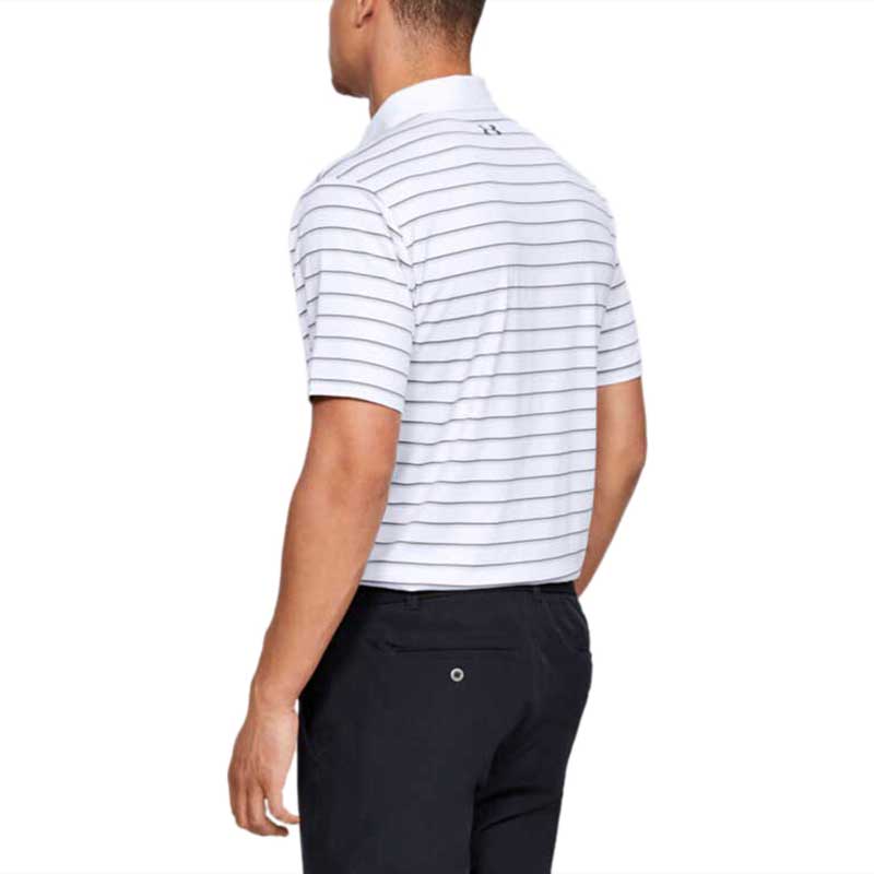 Under Armour Men's White Performance Polo 2.0 Divot Stripe