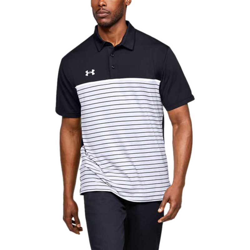 Under Armour Men's Black Stripe Mix-Up Polo